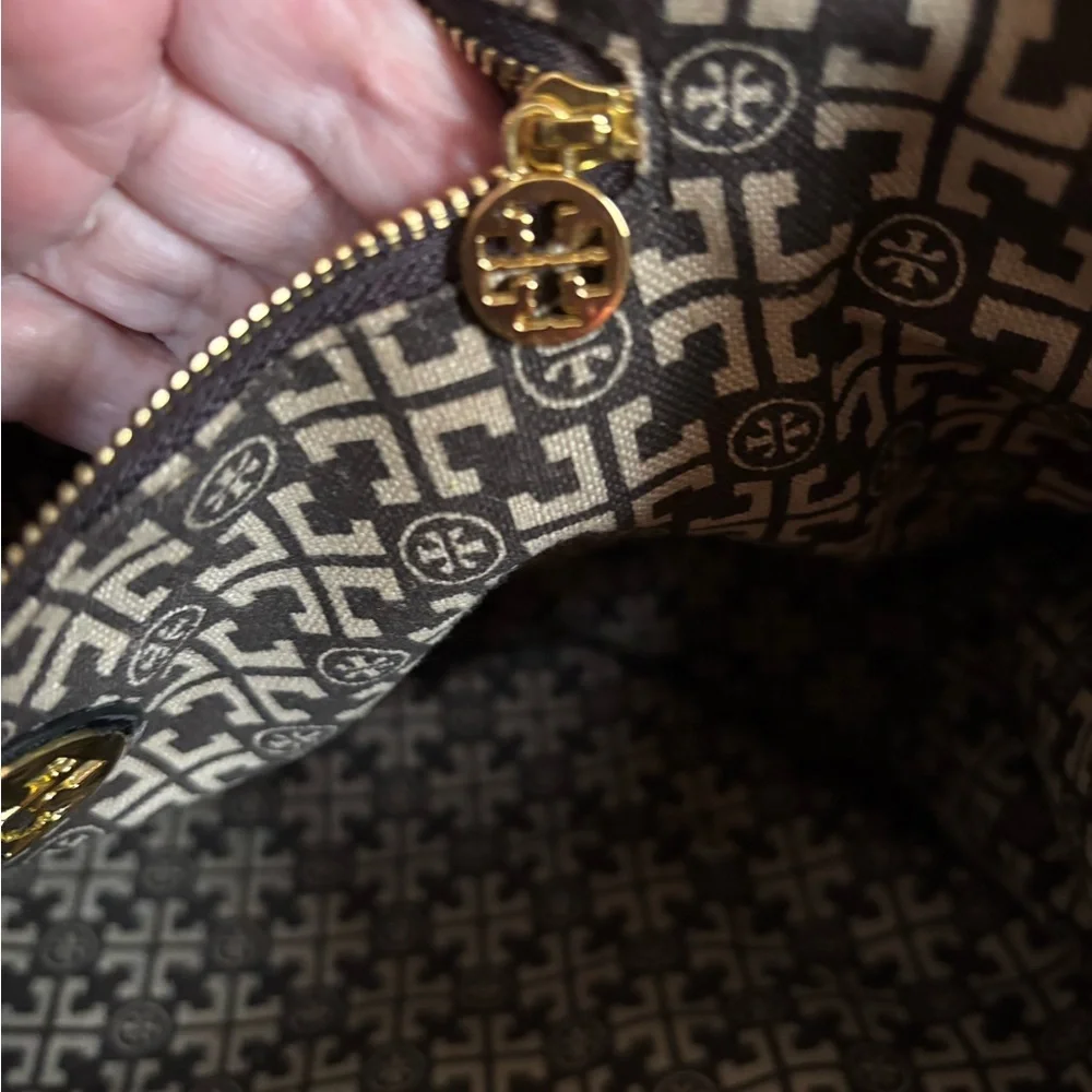 Tory Burch Ella Large Tote - Black Nylon & Patent Leather-Fair Condition/project